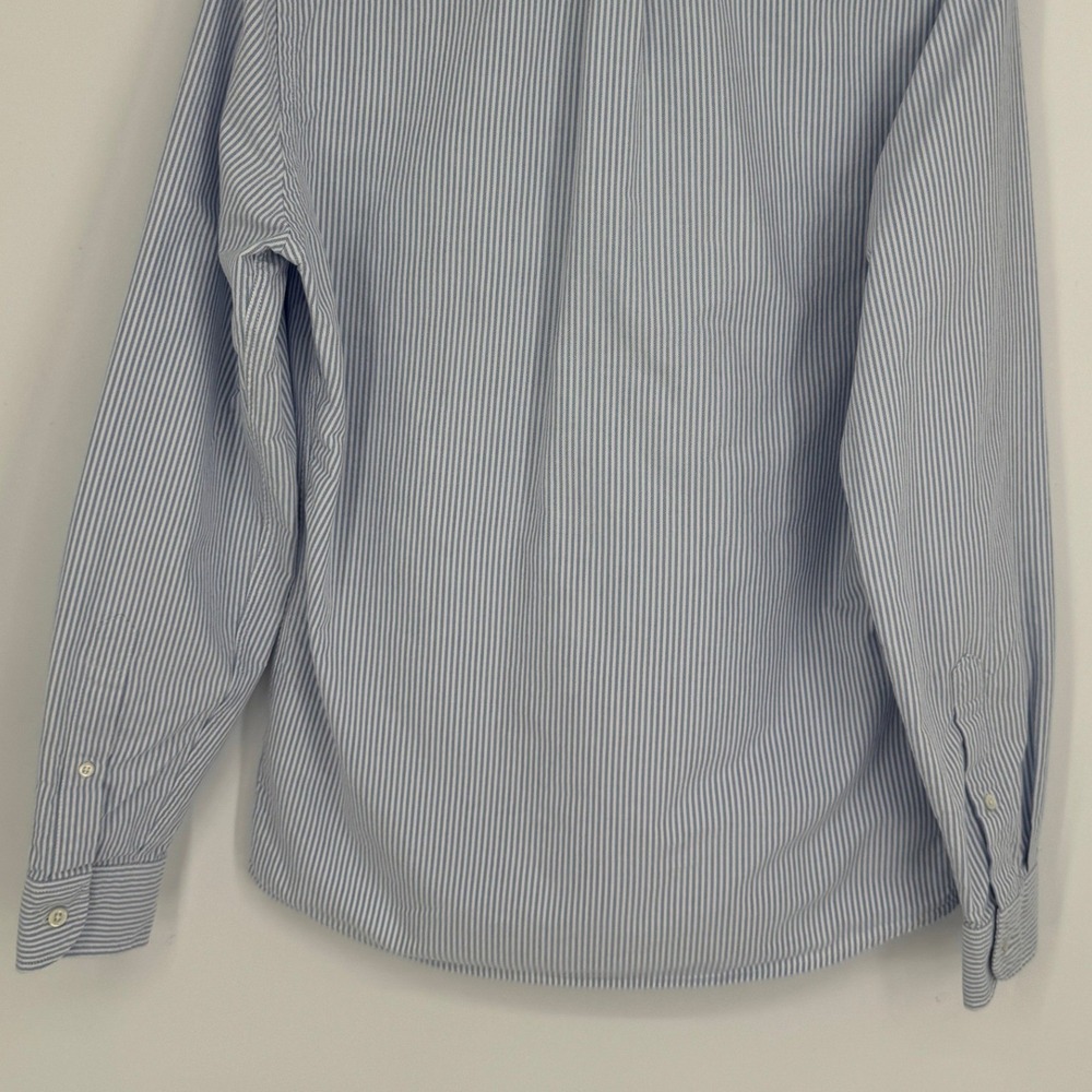 ASKET The Oxford Shirt Small Long Blue Stripe Button Down Organic Preppy Minimal - Picture 10 of 14